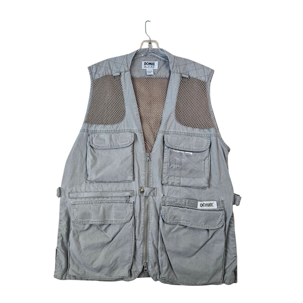 Domke PhoTOGS Large Cotton Photography Vest 15 Pocket with Clear Badge Holder